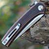 CIVIVI Mini Asticus Folding Knife (C19026B-1)- 3.25" Satin 10Cr15CoMoV Drop Point Blade, Black Hand Rubbed Copper Handle