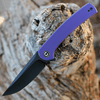 CIVIVI Mini Asticus Folding Knife (C19026B-4)- 3.25" Blackwashed 10Cr15CoMoV Drop Point Blade, Purple G-10 Handle