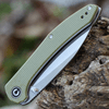 CIVIVI Hadros Folding Knife (C20004-3)- 3.35" Satin 10Cr15CoMoV Wharncliffe Blade, Olive Micarta Handle