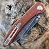CIVIVI Hadros Folding Knife (C20004-DS1)- 3.35" Damascus Wharncliffe Blade, Cuibourtia Wood Handle