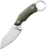 LionSteel H1 Fixed Blade Skinner 2.95" M390 Stonewashed Sheepsfoot Blade, Green Canvas Micarta Handle - H1 CVG
