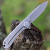 CIVIVI Mini Elementum Folding Knife (C18062Q-2)- 1.83" Gray 14C28N Drop Point Blade, Black Hand Rubbed Copper Handle