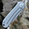 CIVIVI Mini Elementum Folding Knife (C18062Q-1)- 1.83" Gray 14C28N Drop Point Blade, Black Hand Rubbed Brass Handle