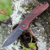 CIVIVI Elementum Folding Knife (C907DS-1)- 2.96" Damascus Drop Point Blade, Cuibourtia Wood Handles