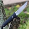 CIVIVI Tamashii Fixed Blade Knife (C19046-1)- 4.07" Satin D2 Trailing Point Blade, Black G-10 Handle