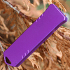 Boker Plus USB OTF (06EX277) 1.77" D2 Blackwashed Drop Point Plain Blade, Purple Aluminum Handle with Double-Action Thumb Slide