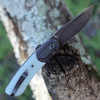 Kansept Knives Reverie (K2025A5) - 2.92" CPM-S35VN Black Ti Coated Clip Point Plain Blade, Jade G-10 Handle with Titanium Bolster
