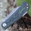 Kansept Wedge (K2026B4) - 2.9" CPM-S35VN Stonewashed Clip Point Plain Blade, Green Jungle Wear Carbon Fiber Handle