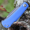 Kansept Knives Wedge (KT2026B7) - 2.9" 154CM Stonewashed Clip Point Plain Blade, Blue G-10 Handle