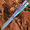 EOS Trident Balisong Joker Edition - Purple / Green Ti (4.5" CPM S30V SW)
