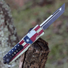 Templar Knife Premium Lightweight Series - Small OTF Automatic (SA-TX-22-1) - 3" Powder D2 Black SW Tanto, Aluminum Texan "The Lone Star State" Handle