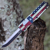 Templar Knife Premium Lightweight Series - Small OTF Automatic (SA-TX-32-1) - 3" Powder D2 Black SW Drop Point, Aluminum Texan "The Lone Star State" Handle