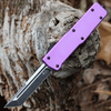 Templar Knife Premium Lightweight Series - Small OTF Automatic (SA-AP-22-1) - 3" Powder D2 Black SW Tanto, Aluminum Purple Handle