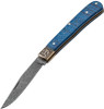 Boker Solingen Trapper Uno - 2021 Annual Damascus Collector's Knife (1132021DAM) 3.27" Damascus Clip Point Plain Blade, Blue Curly Maple Handle