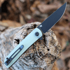 CIVIVI Bo Folding Knife (C20009B-4)- 2.92" Blackwashed Nitro-V Drop Point Blade, Jade G-10 Handle