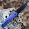 CIVIVI Bo Folding Knife (C20009B-5)- 2.92" Blackwashed Nitro-V Drop Point Blade, Purple G-10 Handle