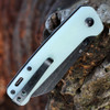 QSP Knife Penguin Folding Knife (QS130W) 3.125" D2 Black Stonewashed Sheepsfoot Plain Blade, Jade G-10 Handle