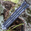 Maxace Knives Banshee V2 Balisong Butterfly Knife (MBIV01) - 4.7" 14C28N Satin Blade, Black G-10 Handle with Red Spacers