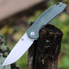 Kansept Knives Mini Accipiter (KT2007A2) 2.9" 154CM Stonewashed Drop Point Plain Blade, Green Micarta Handle