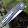 Kansept Knives Mini Accipiter (KT2007A2) 2.9" 154CM Stonewashed Drop Point Plain Blade, Green Micarta Handle