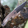 Kansept Knives Mini Accipiter (KT2007A3) 2.9" 154CM Black TiCn Coated Drop Point Plain Blade, Brown Micarta Handle