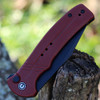 CIVIVI Cogent Folding Knife (C20038E-2)- 3.47" Blackwashed 14C28N Clip Point Blade, Burgundy G-10 Handle