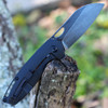 Kansept Model 6 (K1022A4) 3.1" M390 Black TiCn Coated Wharncliffe Plain Blade, Blue Timascus Handle