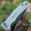 CIVIVI Cogent Folding Knife (C20038D-3)- 3.47" Blackwashed 14C28N Clip Point Blade, Jade G-10 Handle