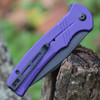 CIVIVI Cogent Folding Knife (C20038D-2)- 3.47" Blackwashed 14C28N Clip Point Blade, Purple G-10 Handle