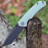 CIVIVI Brazen Folding Knife (C2023D)- 3.46" Blackwashed D2 Tanto Blade, Jade G-10 Handle