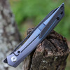 Kansept Lucky Star (K1013T2) 3.54" S35VN Black Stonewashed Drop Point Plain Blade, Blue Anodized Titanium Handle