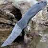 CIVIVI Synergy3 Folding Knife (C20075A-DS1)- 3.24" Damascus Trailing Point Blade, Layered Black G-10 with Twill Carbon Fiber Handle