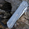Chris Reeve Sebenza 31 Large Tanto L31-1687 showing glass-blasted titanium handle finish and offset clip.