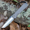 Chris Reeve Sebenza 31 Large Tanto L31-1687 showing glass-blasted titanium handle finish and offset clip.
