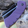 Kansept XL Korvid (KT1030A4) 3.55" 154CM Black TiCn Coated Cleaver Plain Blade, Purple G-10 Handle