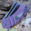 Kansept XL Korvid (KT1030A4) 3.55" 154CM Black TiCn Coated Cleaver Plain Blade, Purple G-10 Handle