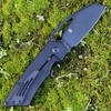 Kansept Goblin XL (K1016A2) - 3.50" CPM-S35VN Black TiCn Stonewashed Tanto Plain Blade, Black Anodized Titanium Handle