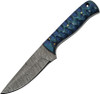 Damascus Blades Exotic Hunter - Blue Wood (4" Damascus) 1290