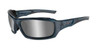Wiley X Echo Silver Flash Smoke Grey Lens Smoke Steel Blue Lens