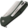 Kershaw 3445MCG Static highlighting the green canvas micarta handle scales and liner lock.