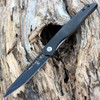 Kansept Lucky Star (K1013T3) - 3.54" CPM-S35VN Black Stonewashed Tanto Plain Blade, Rose Pattern Carbon Fiber Handle