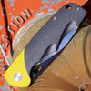 Bestech Airsteam Folding Knife (BG47A) - 3.9" D2 Two Tone Drop Point Blade, Black & Yellow G-10 Handle