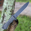 Chris Reeve Knives Green Beret (GB7-1001) 7" CPM MagnaCut Black PVD Coated Spear Point Partially Serrated Blade, Black Canvas Micarta Handles