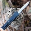 Boker Plus Falcon 2.0 OTF (06EX245) 3.35" D2 Recurve Plain Blade, Black Aluminum Handle