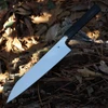 Spyderco Minarai Gyuto K19PBK with Black Polypropylene handle and 10-inch blade.