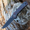 QSP Osprey (QS139F2) 3.25" 14C28N Black Drop Point Plain Blade, Black and Red G-10/CF Handle