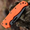 Demko AD20.5 Black Clip Point Orange Grivory Folding Knife Closed With Tip Up Clip View