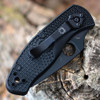 2.77 inch 8Cr13MoV black oxide plain edge blade on a Black Spyderco Persistence LW.