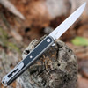 CRKT Seis Flipper (CR7123) 3.32" Stainless Steel Bead Blasted Drop Point Blade, Black Glass Reinforced Nylon Handle