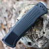 Black CF-Elite handle scales with detailed texture on Benchmade Shootout